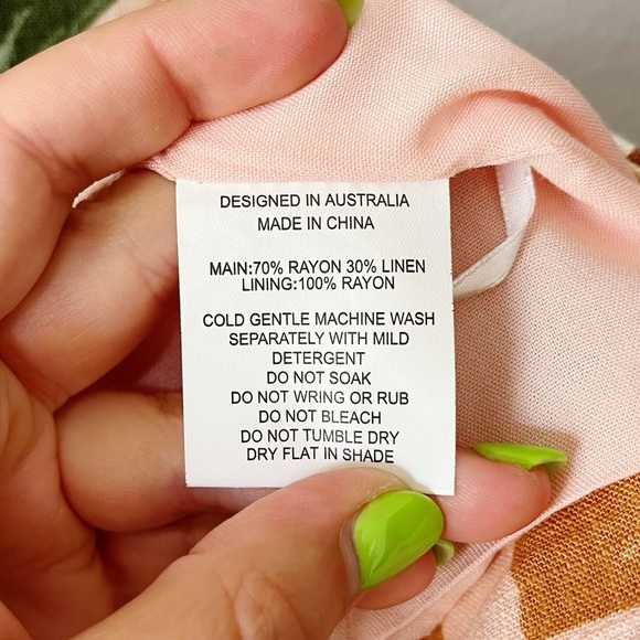 Paper Heart Linen-Blend Fruit Print Tie Front Vest Tank Pink Size Small NEW - Picture 9 of 10